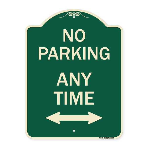 Signmission No Parking Anytime W/ Bidirectional Arrow Heavy-Gauge Aluminum Sign, 24" x 18", G-1824-23777 A-DES-G-1824-23777 - main